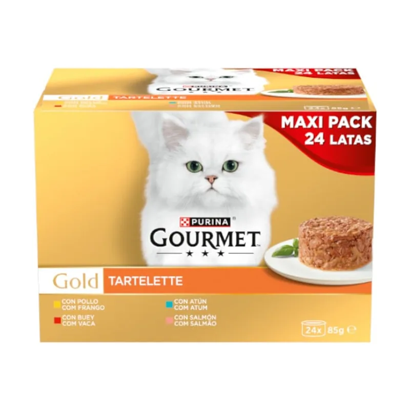 Gourmet 48 latas x 85 g Gold Tartelette Varios Sabores lata