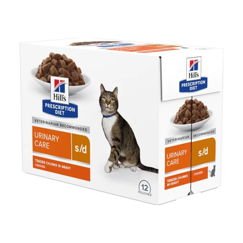 Hill's 12 sobres x 85 g Prescription Diet Urinary Care s/d Pollo Sobre en Salsa para gatos 12