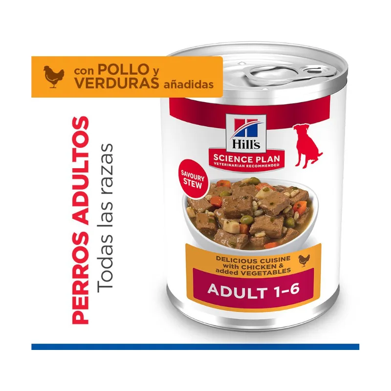 Hill's 363 g Science Plan Adult Estofado con pollo y verduras lata