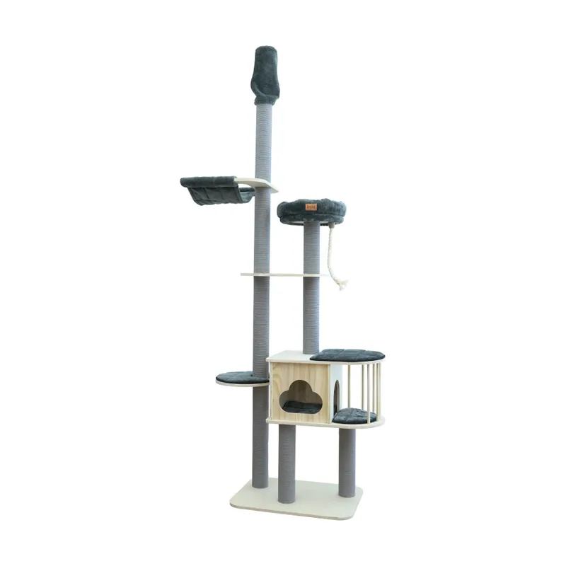 Leeby Cloud Collection torre rascador de techo con cama y juguete para gatos