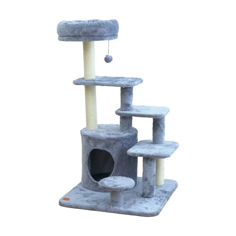Leeby Eduardo torre rascador multiplataforma con cama nido y juguete para gatos
