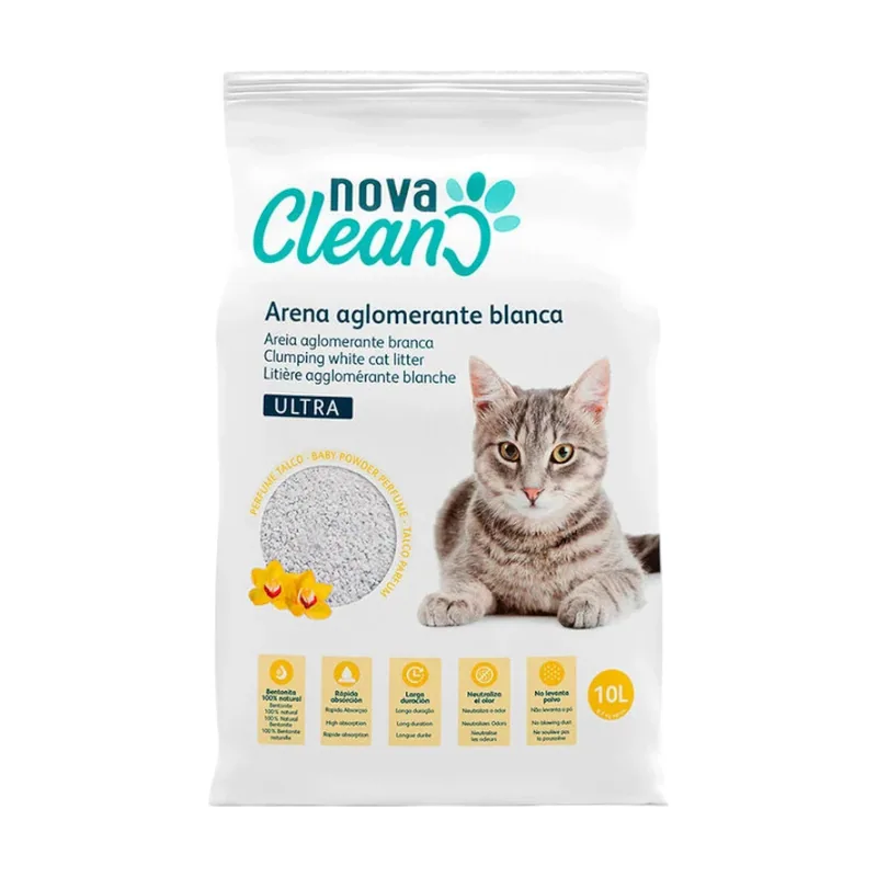 Nova Clean Ultra Arena Aglomerante de Talco para gatos