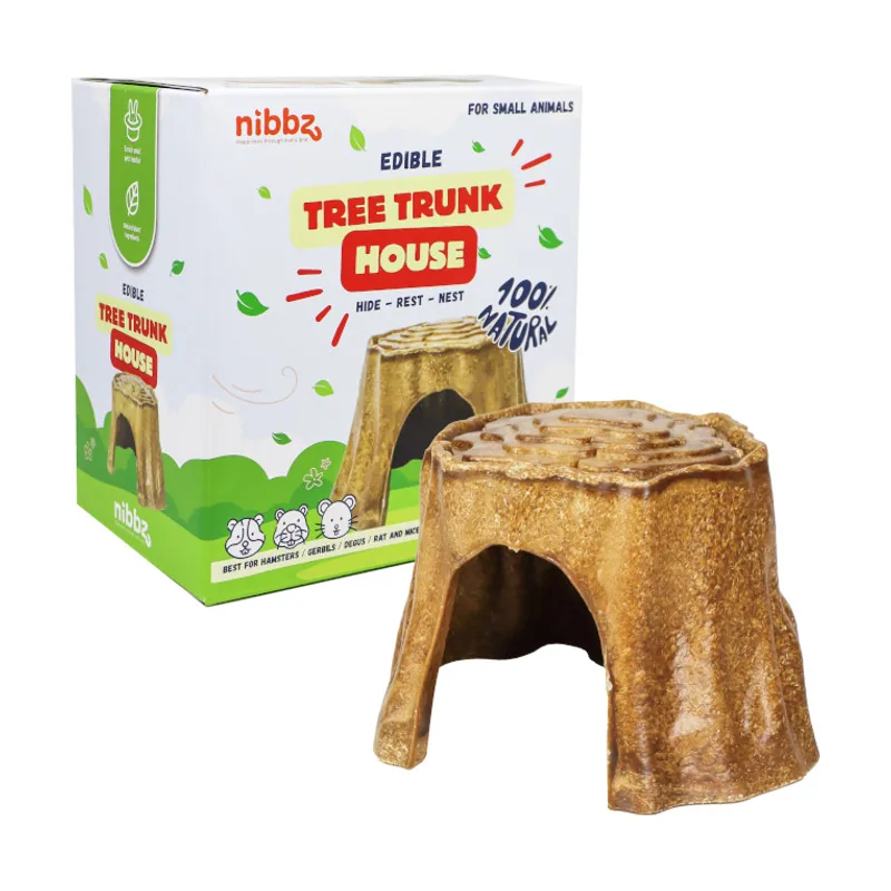 Nibbz Casa Tocón de Arbol Comestible complemento alimenticio para roedores