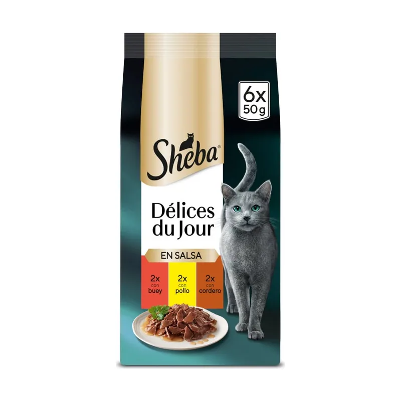 Sheba 6 sobres x 50 g Délices du Jour en Salsa de ternera