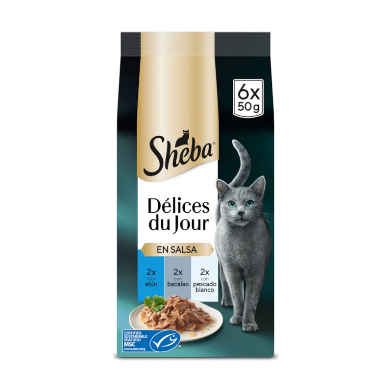 Sheba 6 sobres x 50 g Délices du Jour en Salsa de atún