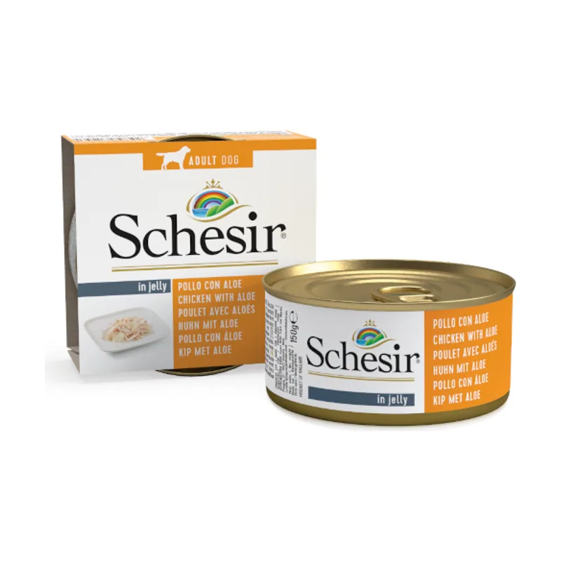 Schesir 150 g Adult pollo con aloe en gelatina lata