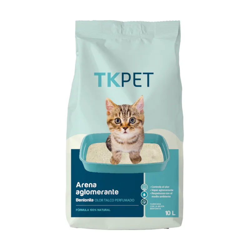 TK-Pet 10 L Arena Aglomerante Bentonita y Talco para gatos