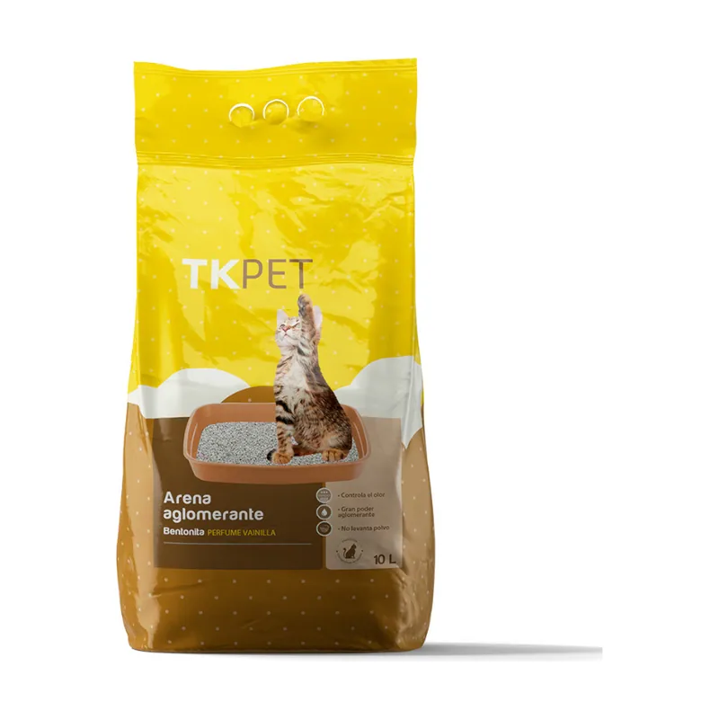 TK-Pet 10 L Arena Aglomerante de Bentonita con aroma de vainilla para gatos