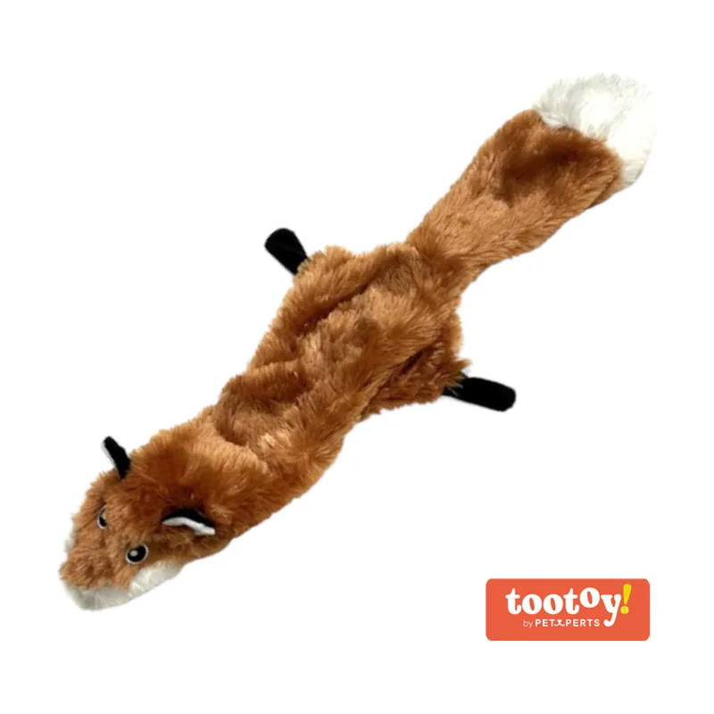 Tootoy! Comfort Skinny Fox peluche con sonido crujiente para perros