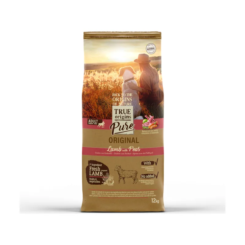 True Origins 12 kg Pure Adult Medium Maxi Cordero pienso