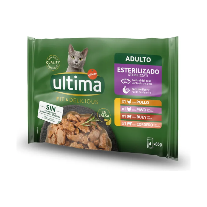 Ultima 4 sobres x 85 g Affinity Fit & Delicious Carne sobre en salsa