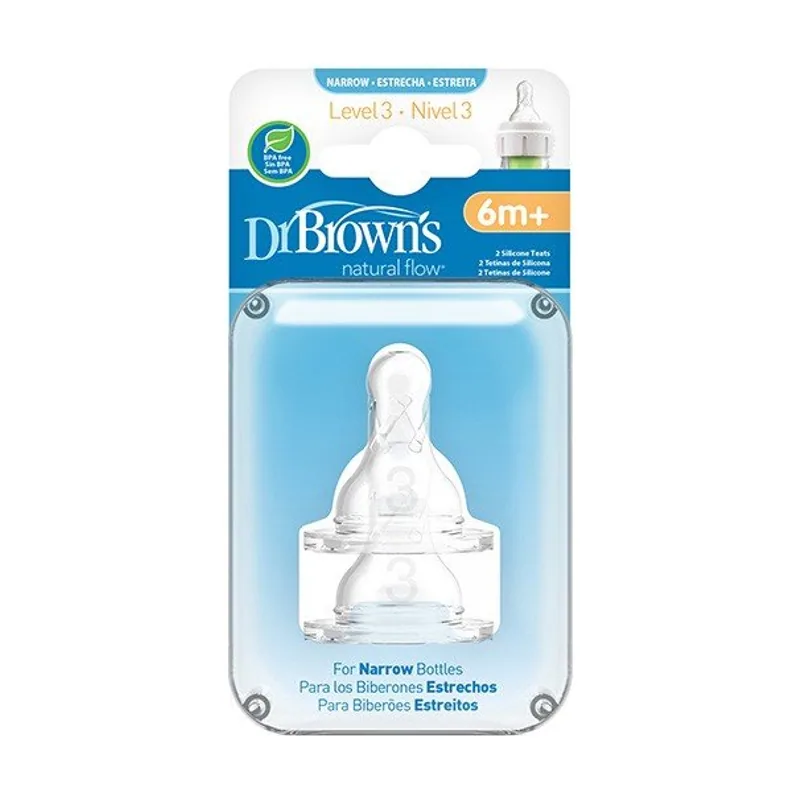 Dr. Brown's Tetina Boca Estándar Nivel 3 +6 Meses 2 Unidades