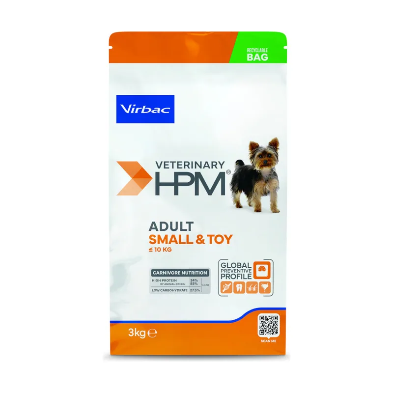 Virbac 3 kg Veterinary HPM Adult Small & Toy pienso