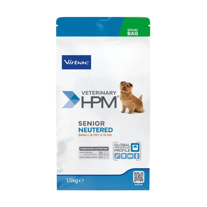 Virbac 7 kg Veterinary HPM Senior Neutered Small & Toy pienso