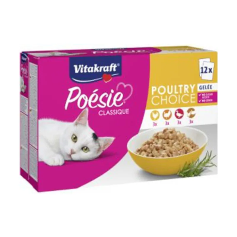 Vitakraft 12 sobres x 85 g Poésie Classique Aves Sobre en Salsa