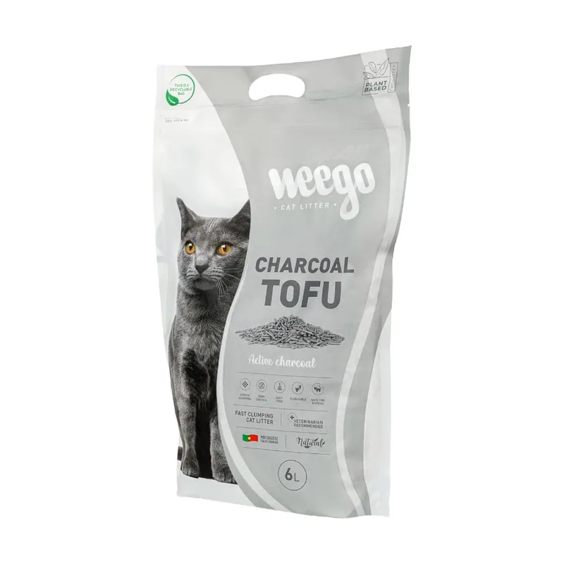 Weego 6 L Charcoal Tofu arena aglomerante para gatos