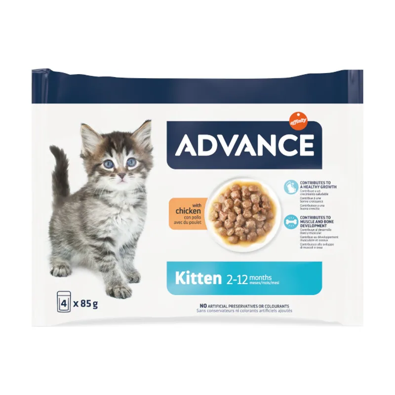 Advance 4 sobres x 85 g Kitten Pollo en salsa sobre