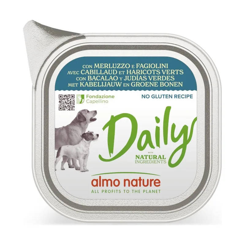 Almo Nature 100 g Daily Grain Free Bacalao y Judías Verdes tarrina
