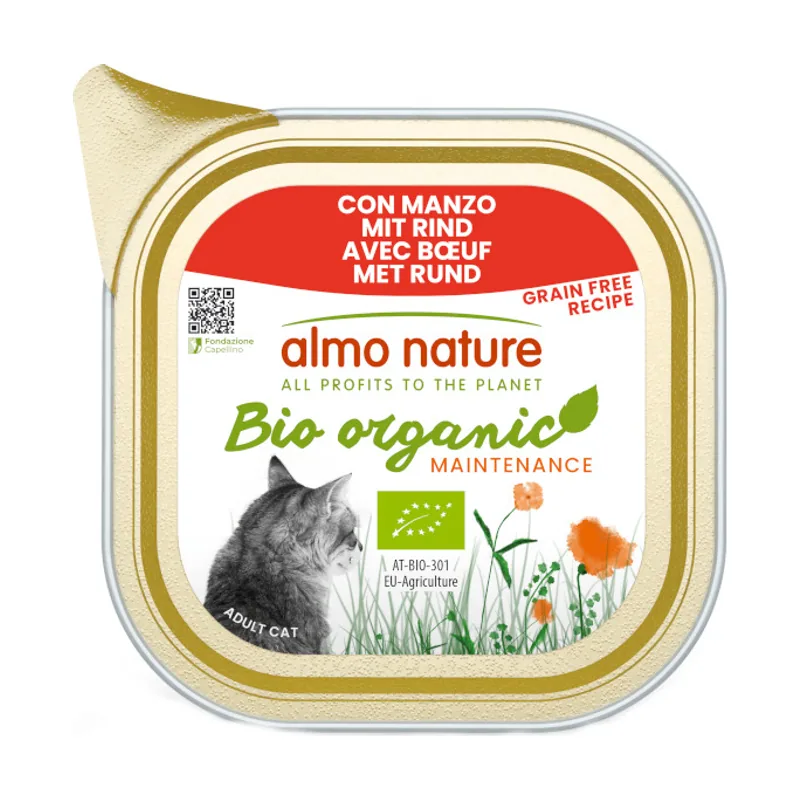 Almo Nature 85 g Bio Organic Maintenance Grain Free Ternera tarrina