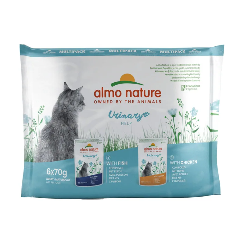 Almo Nature 6 sobres x 70 g Urinary Help Pescado y Pollo sobre