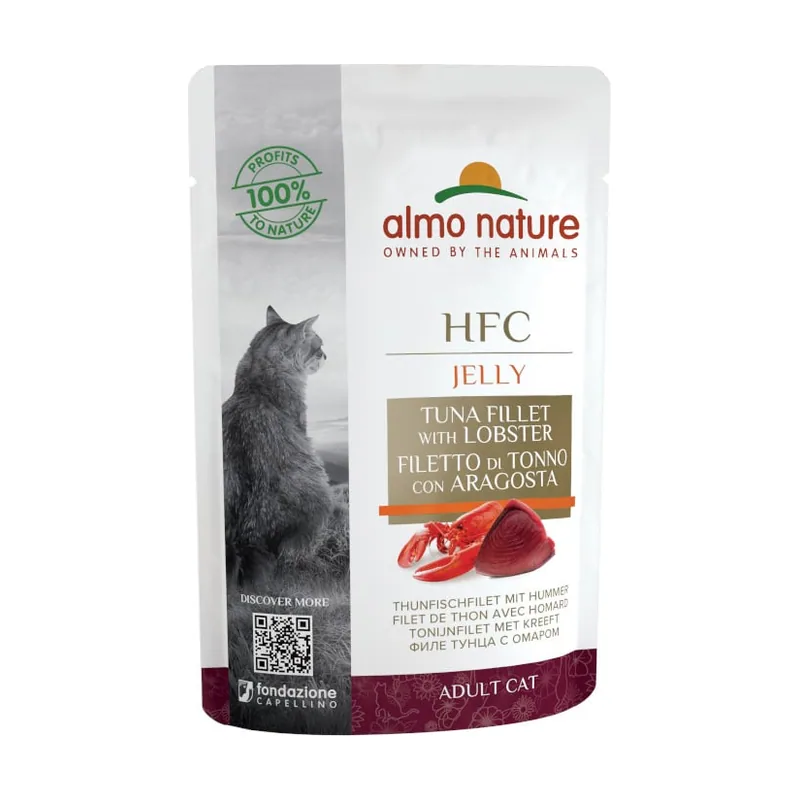 Almo Nature 55 g HFC Atún con Langosta en Gelatina sobre
