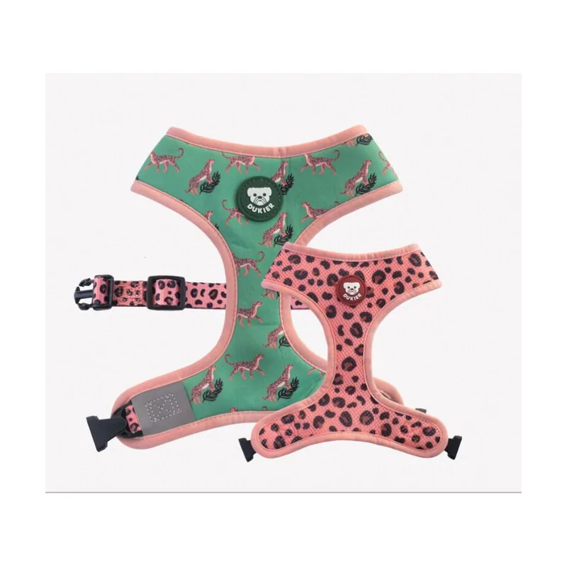 Dukier Arnés Reversible Estampado Leopardo para perros