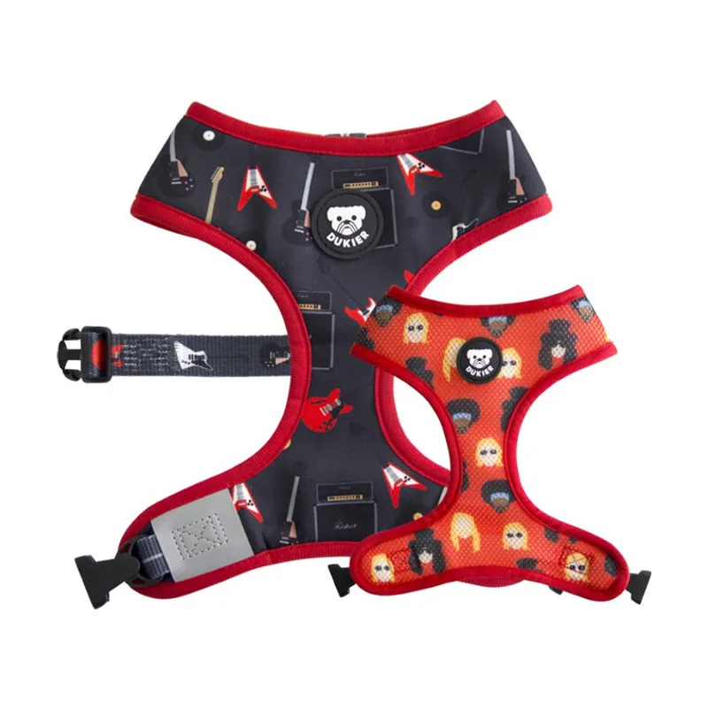 Dukier Arnés Reversible Estampado Rockero para perros