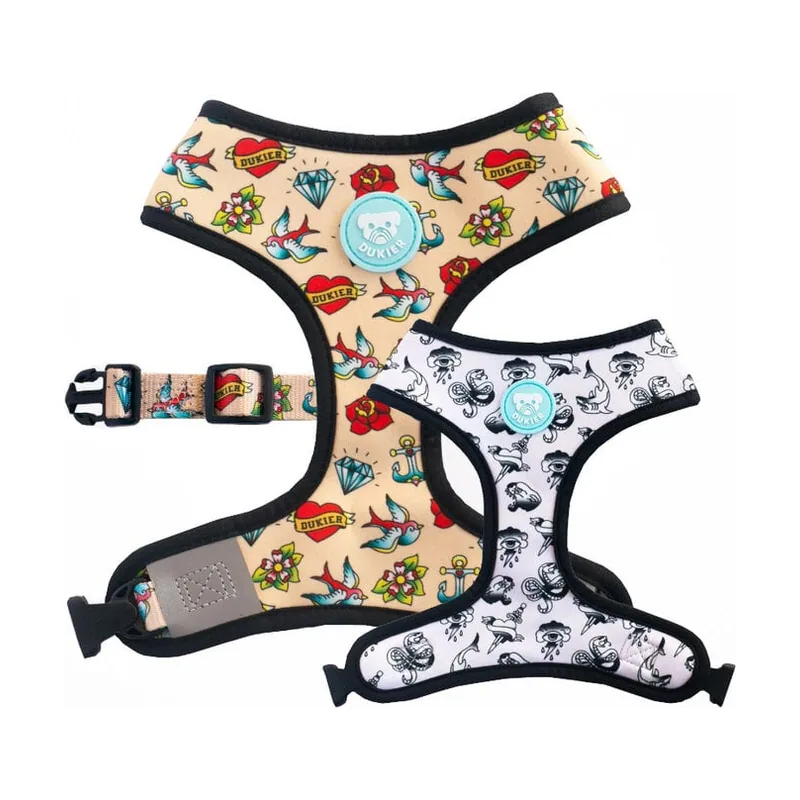 Dukier Arnés Reversible Estampado Tattoo para perros