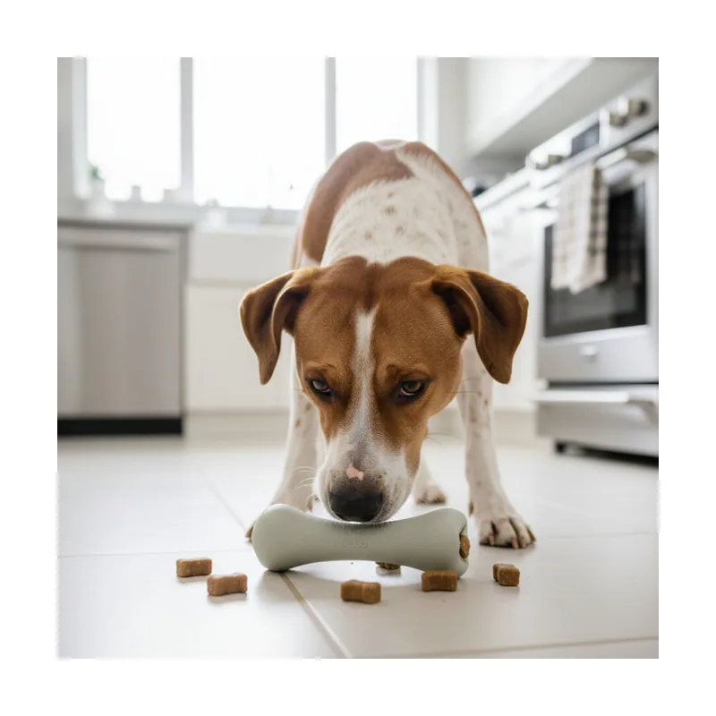 Beco Hueso Portagolosinas de Goma Blanco para perros