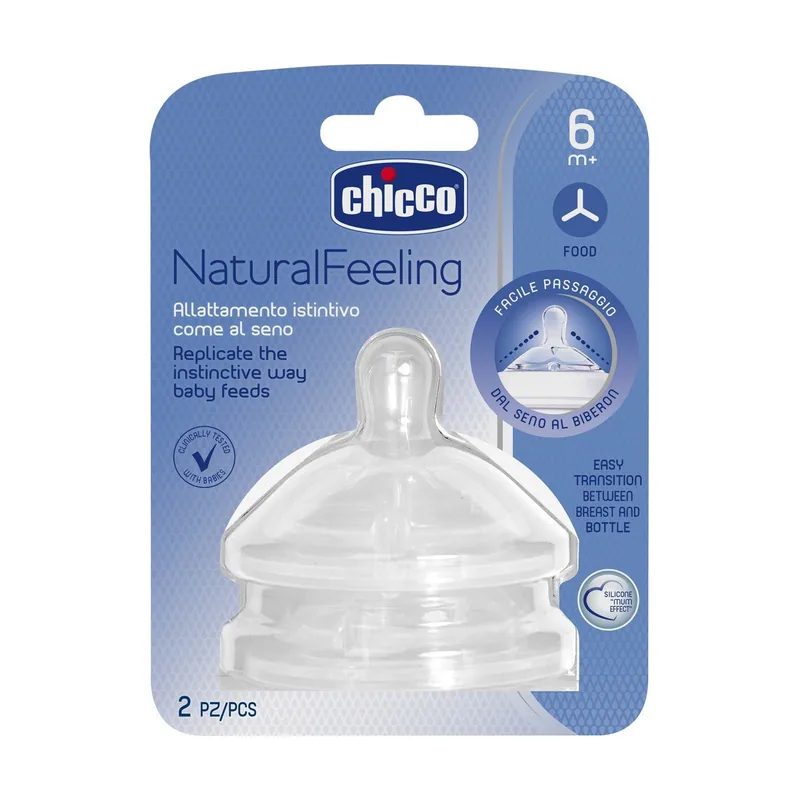 Chicco 2xTetina Natural Feeling Flujo Papilla 6m+