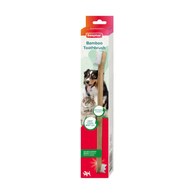Beaphar Cepillo Dental de Bambú para Perros y Gatos