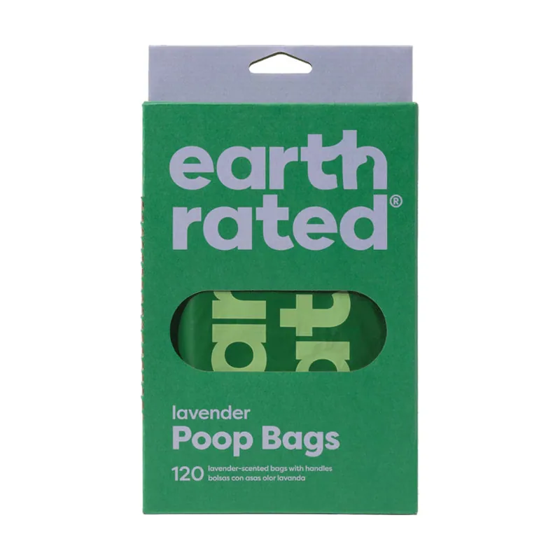Earth Rated Easy Tie Lavanda Bolsas con asas para heces de perro
