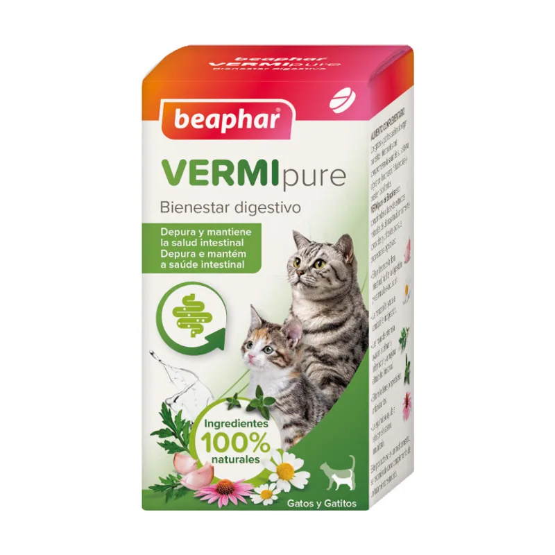 Beaphar Vermipure Repelente Interno Natural en comprimidos para gatos y gatitos