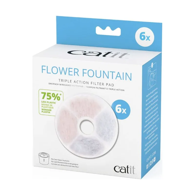 Catit Flower Fountain Filtro de Triple Acción para fuentes