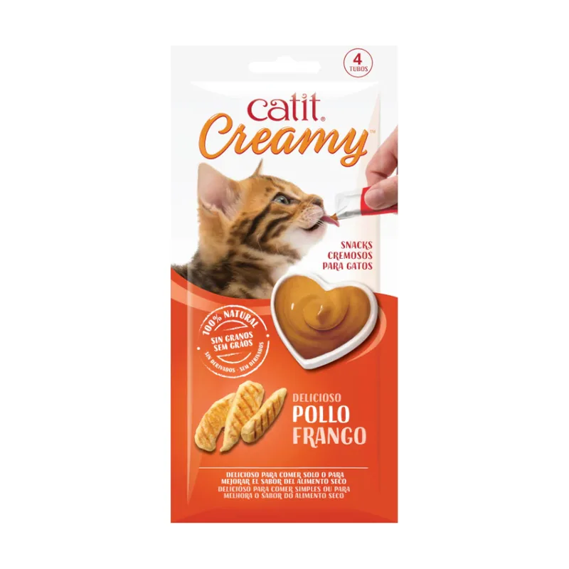 Catit 4 sobres x 10 g Creamy Snack Líquido de Pollo