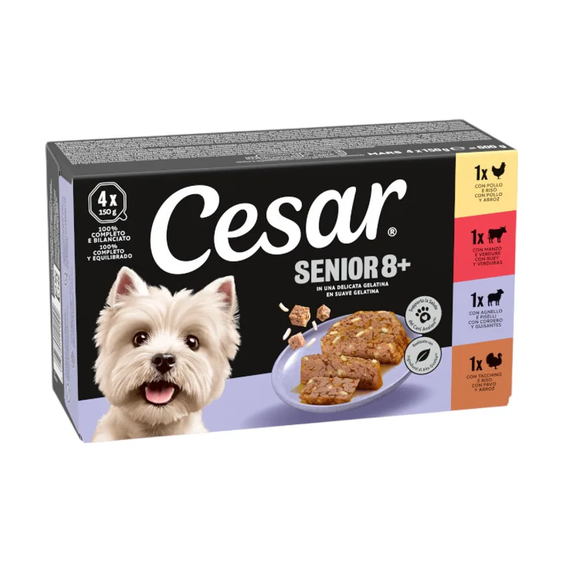 Cesar 4 tarrinas x 150 g Carnes Mixtas Tarrina en Gelatina