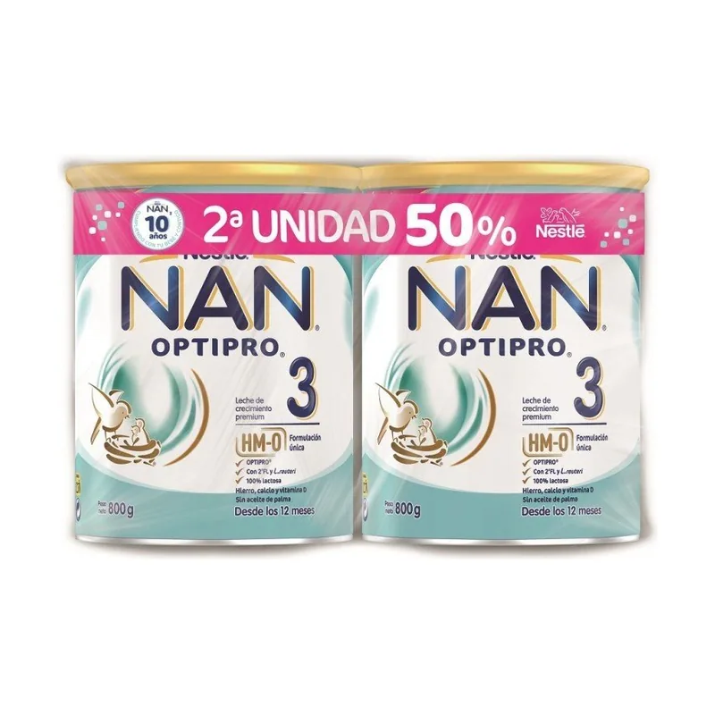 NAN Nestlé NAN 3 OPTIPRO Leche de Crecimiento DUPLO 2x800g