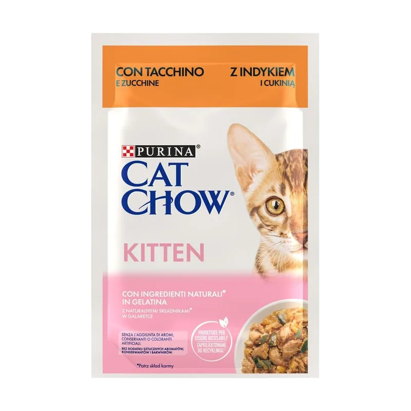 Cat 85 g Chow Pavo en Gelatina para gatitos