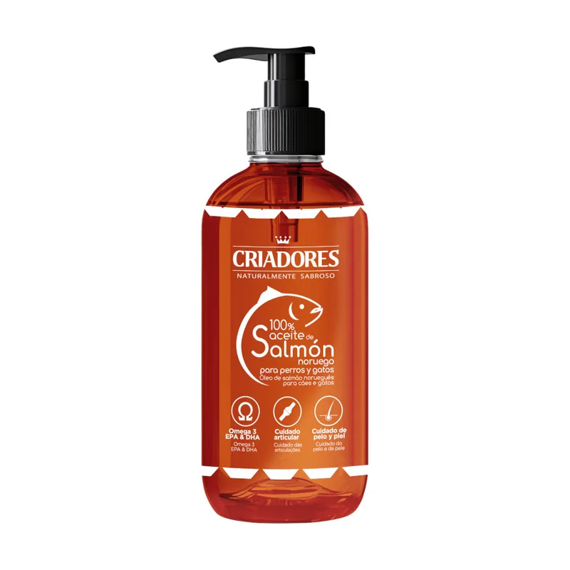 Criadores 250 ml Aceite de Salmón para perros y gatos
