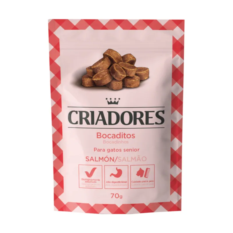 Criadores 70 g Bocaditos de Salmón snack