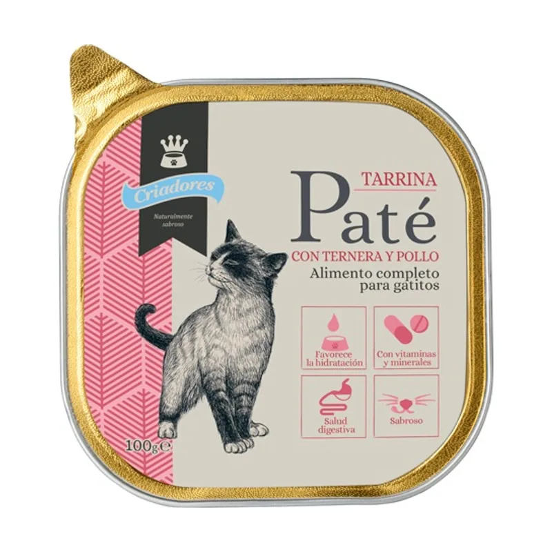 Criadores 100 g Ternera y Pollo en paté tarrina para gatitos