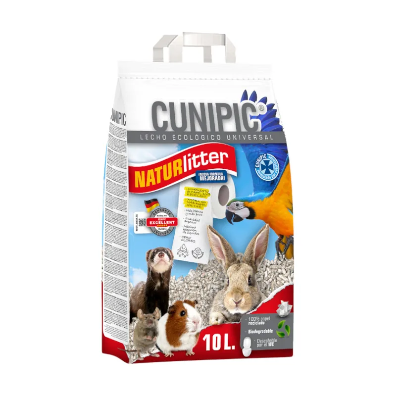 Cunipic 12 L Naturlitter Lecho Ecológico Papel para aves y roedores