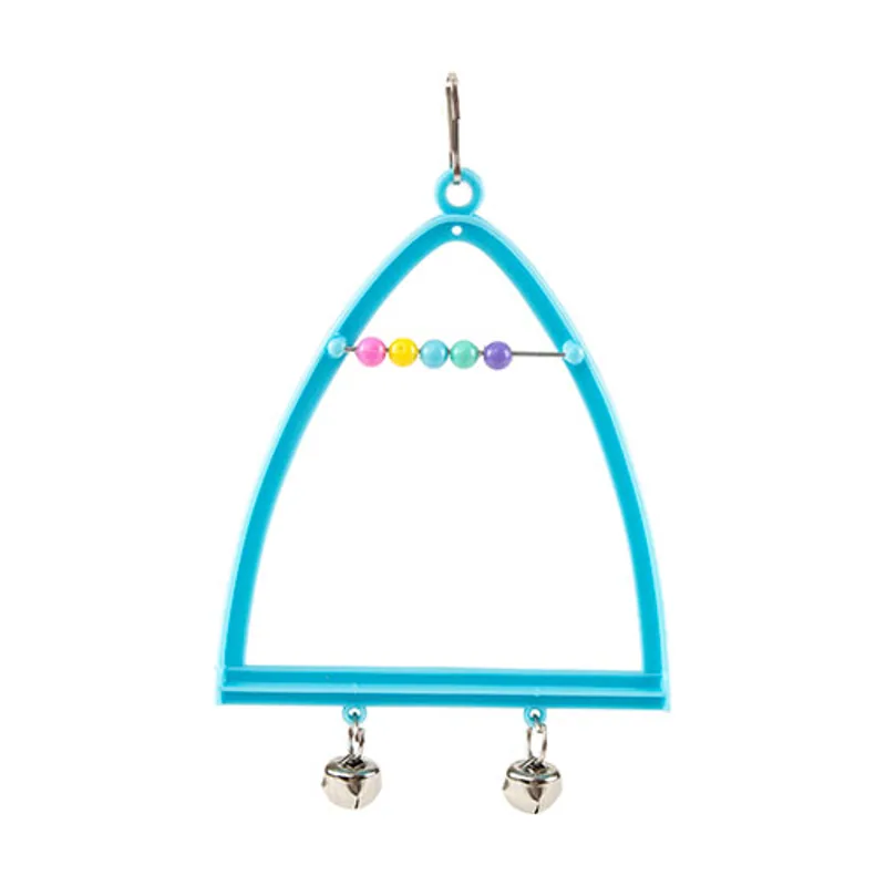 Flamingo Columpio Triangular con campanas para pájaros