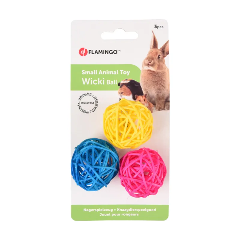 Flamingo Wicki Trío de Pelotas Juguete para roedores
