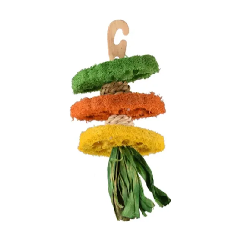 Flamingo Legou Gancho Multi Luffa juguete para roedores