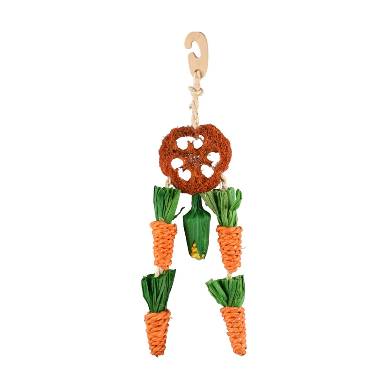 Flamingo Legou Rueda con Cuerda y Zanahoria Juguete Colgante para roedores