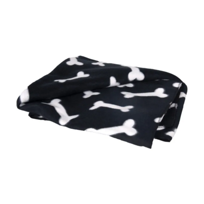 Flamingo Manta negra con estampado de huesos