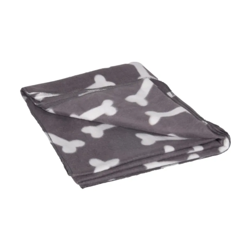 Flamingo Manta gris con estampado de huesos