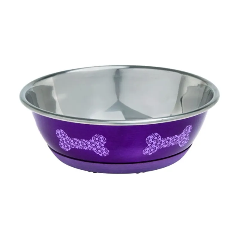Flamingo Comedero Morado con huesos