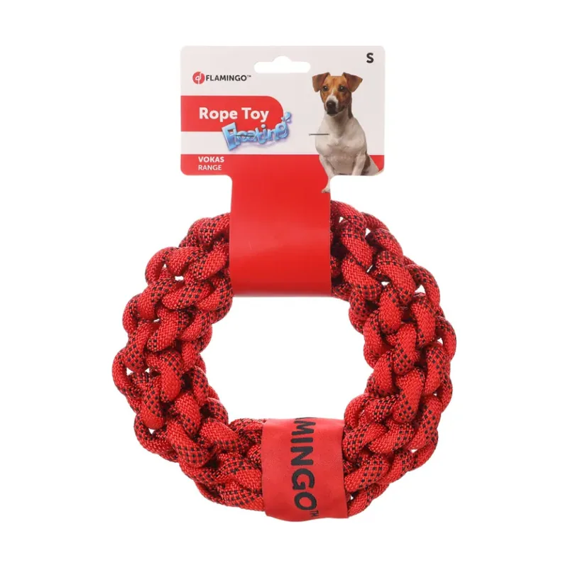 Flamingo Vokas Aro de Cuerda Rojo para perros